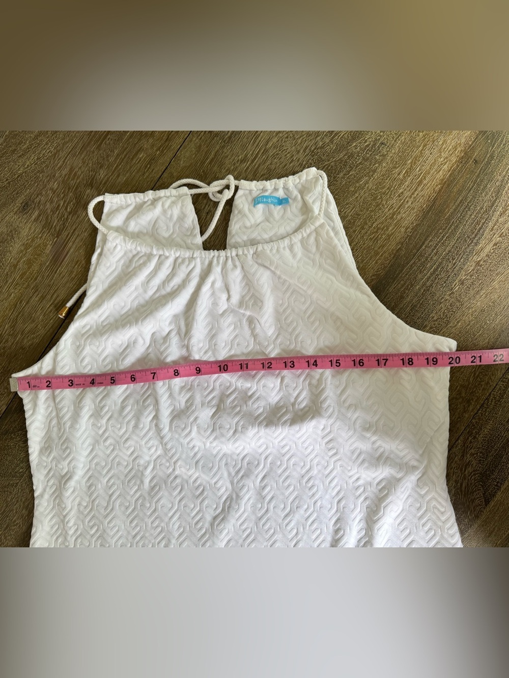 J. McLaughlin Maria Halter Tank White Textured Geometric Print Catalina Cloth XL - Picture 8 of 9